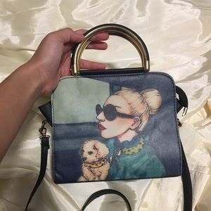 Crossbody bag with Lady Gaga print